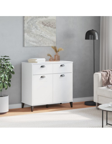 Credenza VIKEN Bianca 80x40x80 cm in Legno Massello di Pino