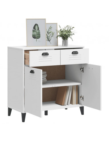 Credenza VIKEN Bianca 80x40x80 cm in Legno Massello di Pino