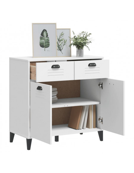 Credenza VIKEN Bianca 80x40x80 cm in Legno Massello di Pino