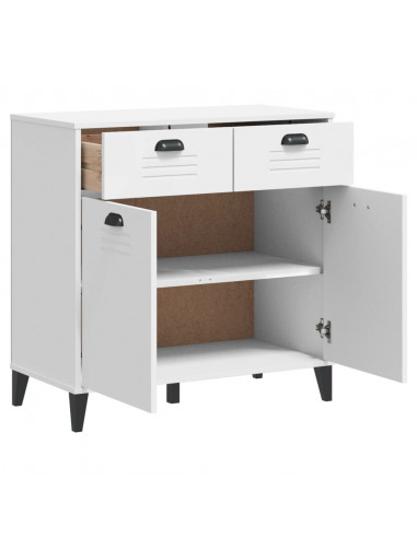 Credenza VIKEN Bianca 80x40x80 cm in Legno Massello di Pino