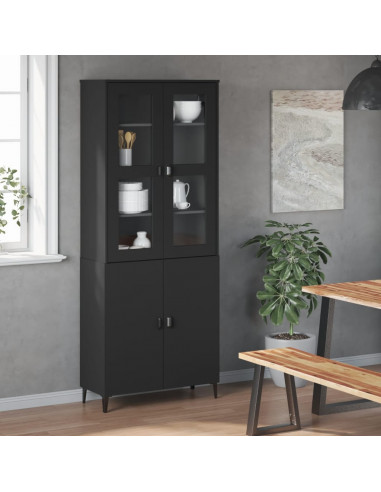 Piano per Credenza VIKEN Nero in Legno Massello di Pino
