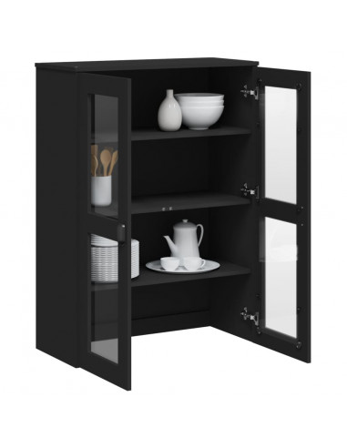 Piano per Credenza VIKEN Nero in Legno Massello di Pino