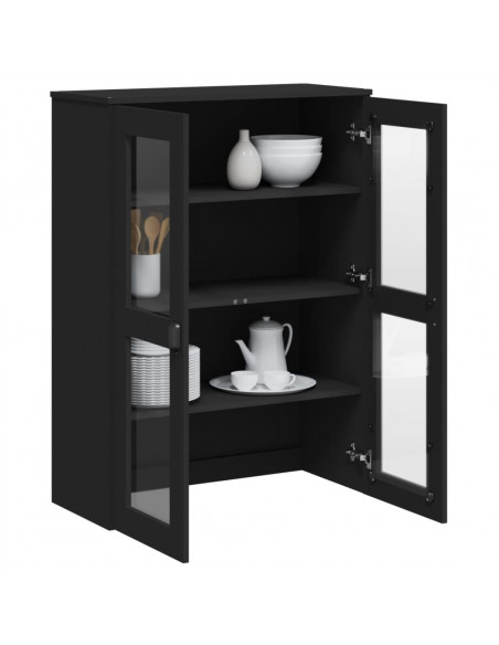 Piano per Credenza VIKEN Nero in Legno Massello di Pino