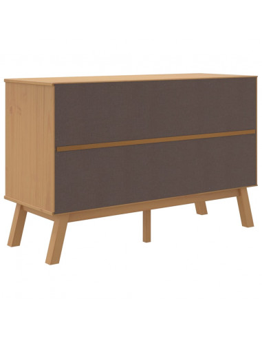 Credenza OLDEN Bianca e Marrone 114x43x73,5 cm Massello di Pino