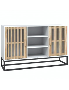 Credenza Bianca 105x30x65 cm in Legno Multistrato 2