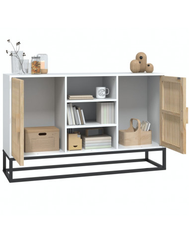 Credenza Bianca 105x30x65 cm in Legno Multistrato