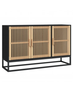 Credenza Nera 105x30x65 cm in Legno Multistrato 2