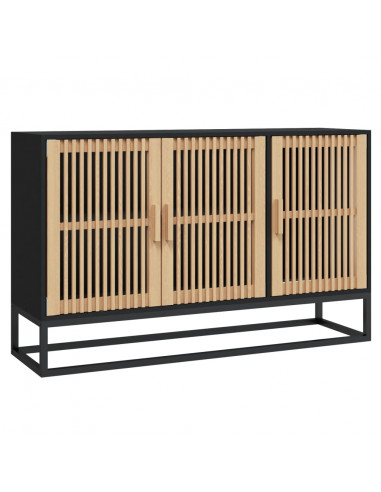 Credenza Nera 105x30x65 cm in Legno Multistrato