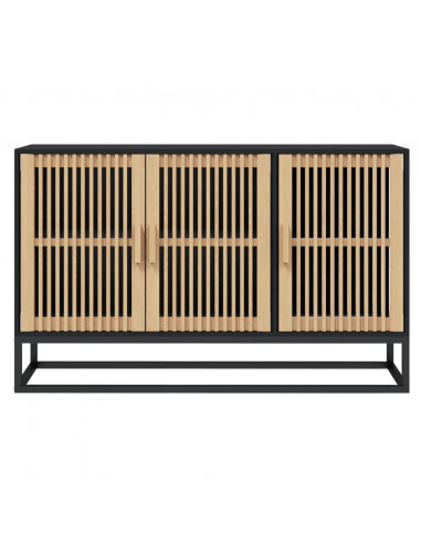 Credenza Nera 105x30x65 cm in Legno Multistrato