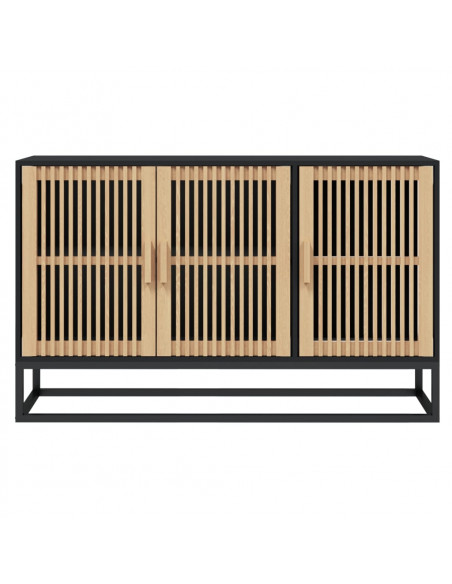Credenza Nera 105x30x65 cm in Legno Multistrato