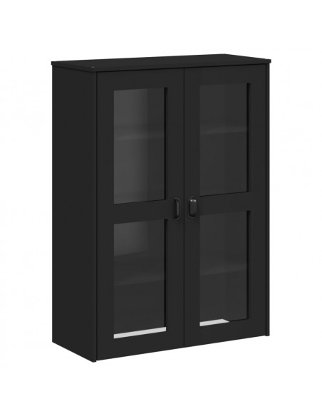 Credenza VIKEN Nera 80x40x190 cm in Legno Massello di Pino