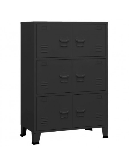 Armadio Classificatore Industriale Nero 75x40x115 cm in Metallo