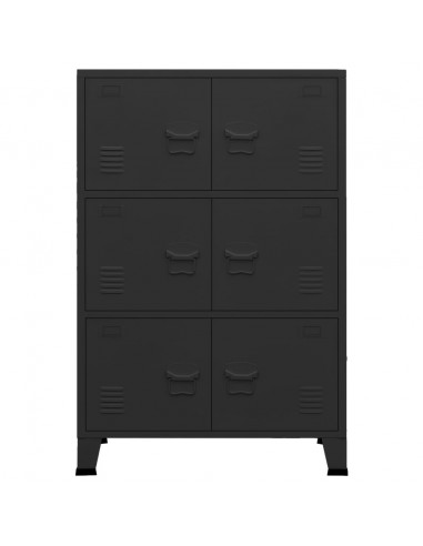Armadio Classificatore Industriale Nero 75x40x115 cm in Metallo