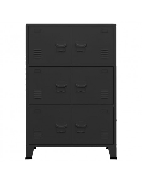 Armadio Classificatore Industriale Nero 75x40x115 cm in Metallo