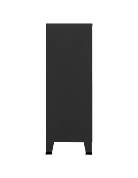 Armadio Classificatore Industriale Nero 75x40x115 cm in Metallo