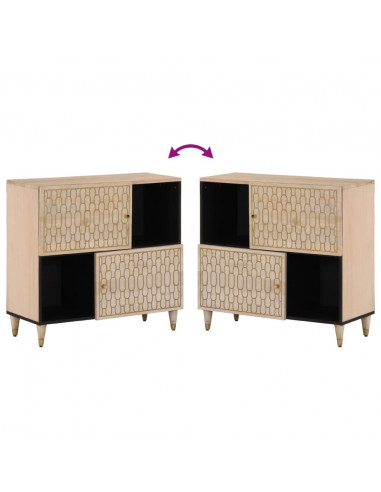 Credenza 80x33x75 cm in Legno Massello di Mango