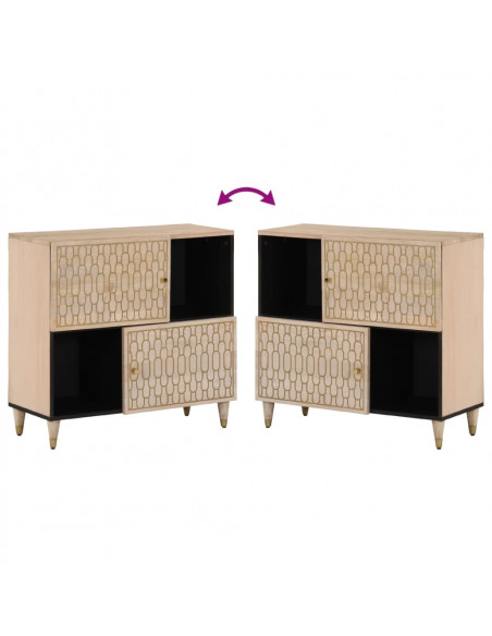 Credenza 80x33x75 cm in Legno Massello di Mango