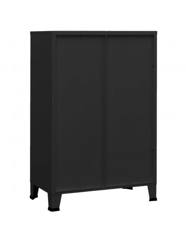 Armadio Classificatore Industriale Nero 75x40x115 cm in Metallo