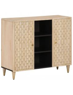 Credenza 90x33x75 cm in Legno Massello di Mango 2