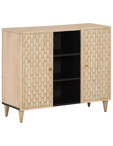 Credenza 90x33x75 cm in Legno Massello di Mango