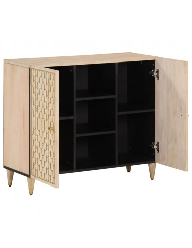 Credenza 90x33x75 cm in Legno Massello di Mango
