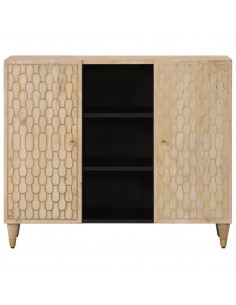 Credenza 90x33x75 cm in Legno Massello di Mango 2