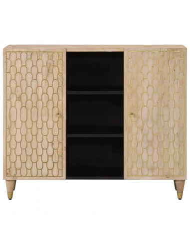 Credenza 90x33x75 cm in Legno Massello di Mango