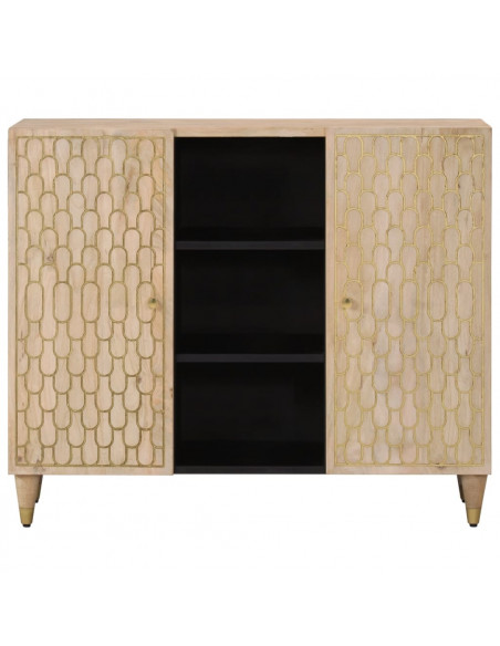 Credenza 90x33x75 cm in Legno Massello di Mango