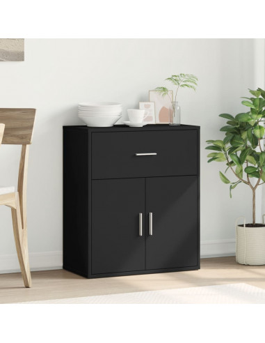 Credenza Nero 60x31x70 cm in Legno Multistrato