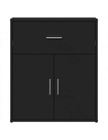 Credenza Nero 60x31x70 cm in Legno Multistrato