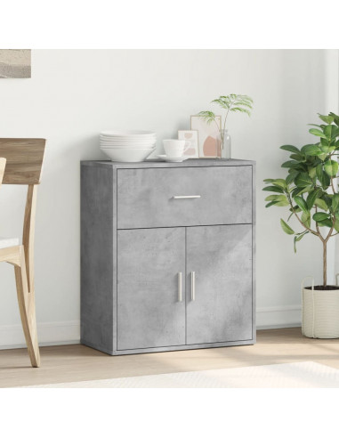 Credenza Grigio Cemento 60x31x70 cm in Legno Multistrato