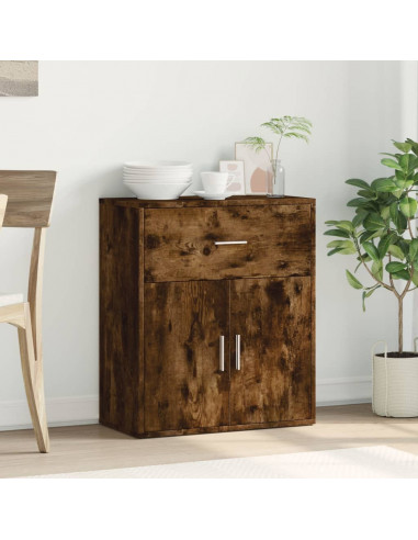 Credenza Rovere Fumo 60x31x70 cm in Legno Multistrato