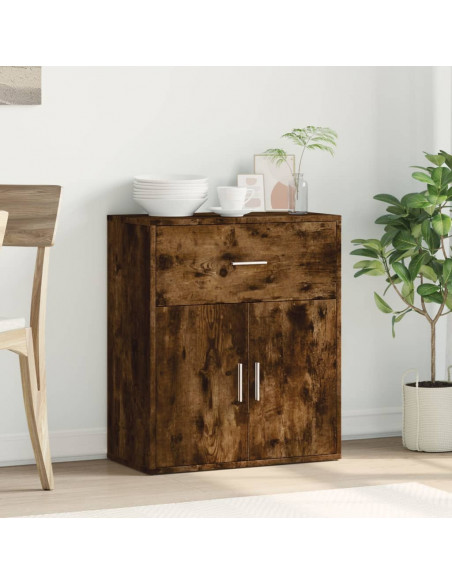Credenza Rovere Fumo 60x31x70 cm in Legno Multistrato