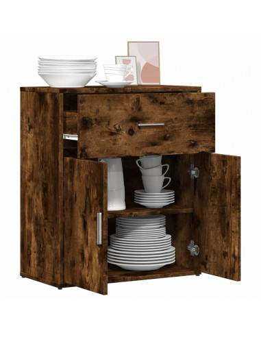 Credenza Rovere Fumo 60x31x70 cm in Legno Multistrato