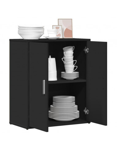 Credenza Nero 60x31x70 cm in Legno Multistrato