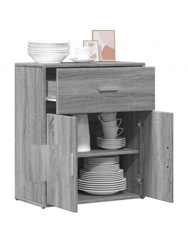 Credenza Grigio Sonoma 60x31x70cm in Legno Multistrato