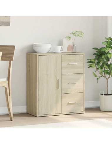 Credenza Rovere Sonoma 60x31x70 cm in Legno Multistrato