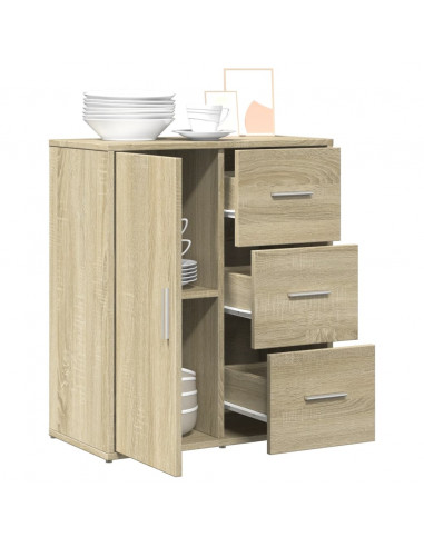 Credenza Rovere Sonoma 60x31x70 cm in Legno Multistrato