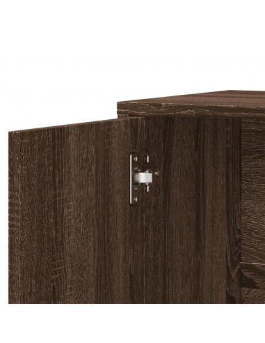 Credenza Rovere Marrone 60x31x70 cm in Legno Multistrato
