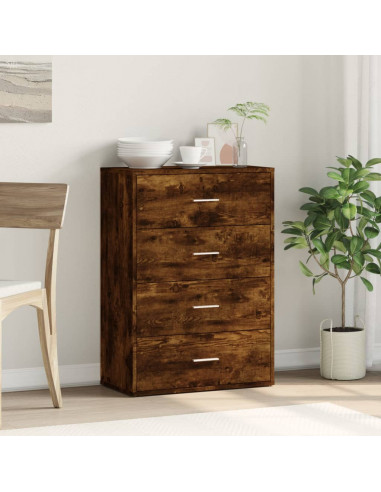 Credenza Rovere Fumo 60x31x84 cm in Legno Multistrato