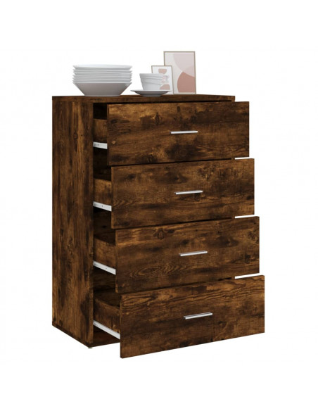 Credenza Rovere Fumo 60x31x84 cm in Legno Multistrato