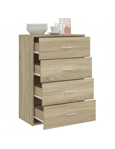 Credenza Rovere Sonoma 60x31x84 cm in Legno Multistrato