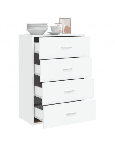 Credenza Bianca 60x31x84 cm in Legno Multistrato