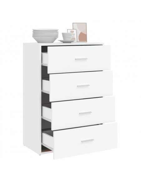 Credenza Bianca 60x31x84 cm in Legno Multistrato