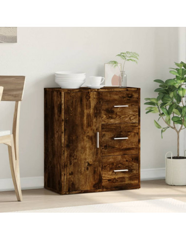 Credenza Rovere Fumo 60x31x70 cm in Legno Multistrato