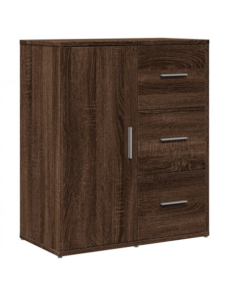 Credenza Rovere Marrone 60x31x70 cm in Legno Multistrato