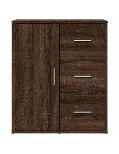 Credenza Rovere Marrone 60x31x70 cm in Legno Multistrato