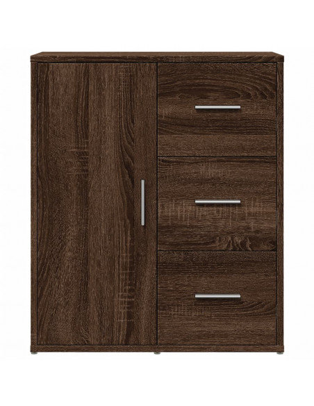 Credenza Rovere Marrone 60x31x70 cm in Legno Multistrato
