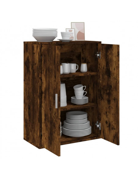 Credenza Rovere Fumo 60x31x84 cm in Legno Multistrato