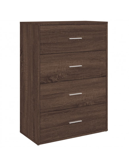 Credenza Rovere Marrone 60x31x84 cm in Legno Multistrato